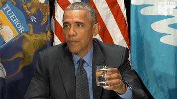 President Obama drinking water