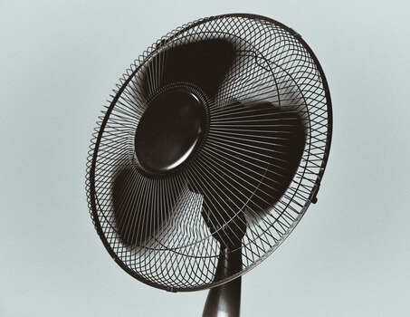 Black fan blowing air
