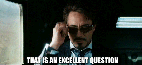 robert downey jr. saying "that is an excellent question"