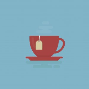 animated cup of tea with teabag string