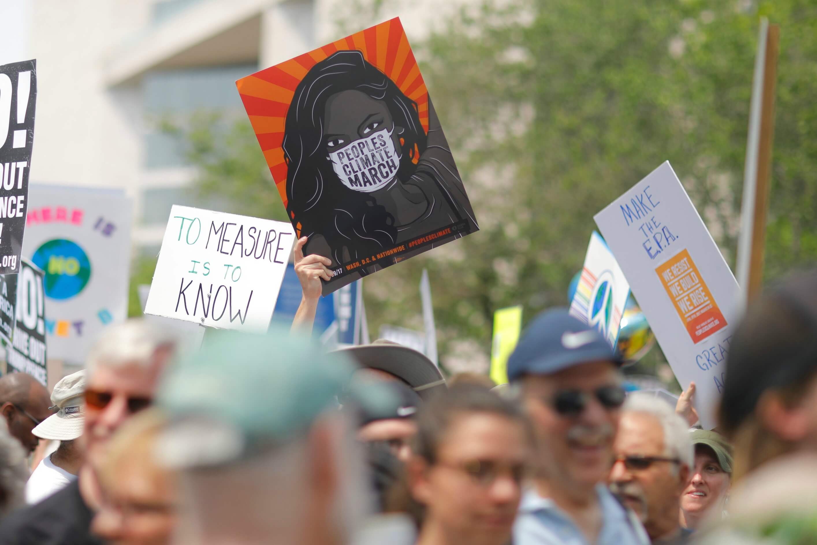People rallying against climate change
