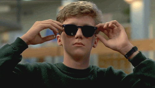 Anthony from The Breakfast Club puts on sunglasses