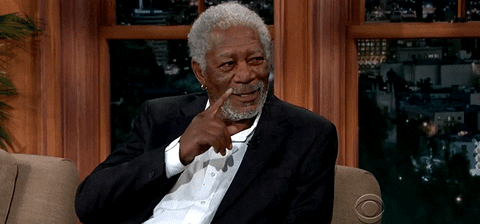 Gif of Morgan Freeman wagging his finger at someone off-camera while saying, "You sneaky thing, you!" 