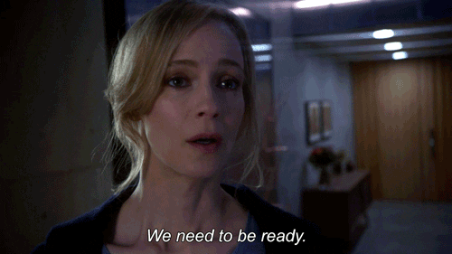 gif of a character from Stephen Spielberg's 2002 film "minority report" saying "we need to be ready" 