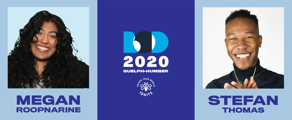 University of Guelph-Humber 2020-2021 Board of Directors members: Megan Roopnarine and Stefan Thomas.