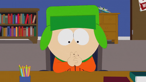Kyle from South Park twiddling his thumbs
