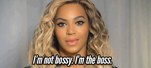 Close-up of Beyonce Knowles-Carter saying, "I'm not bossy. I'm the boss."