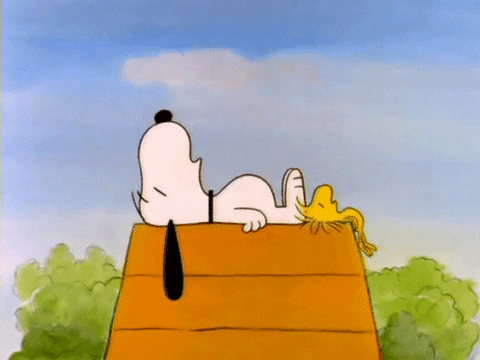 Snoopy sleeps on his dog house to promote the IGNITE sleep lounge.