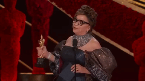 Ruth E. Carter accepts her Oscar for costume design for Marvel's "Black Panther" (2018).