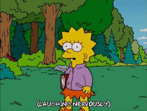 Lisa Simpson laughs nervously.