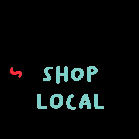 A black background with the phrase "Support small shop local."