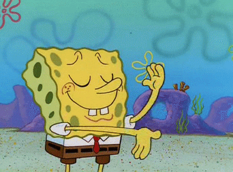 Spongebob Squarepants dusts his hands off.
