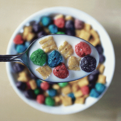 A bowl of various cereals.