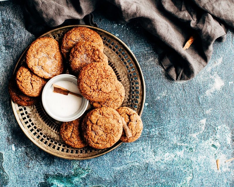 Gingersnap cookies on a plate