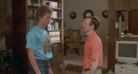 Napoleon from "Napoleon Dynamite" slaps his brother and runs away.
