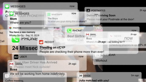 Notifications on a phone screen.
