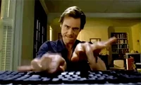 Jim Carrey typing.