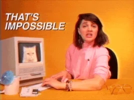 Woman typing on a computer and saying, "That's impossible." 