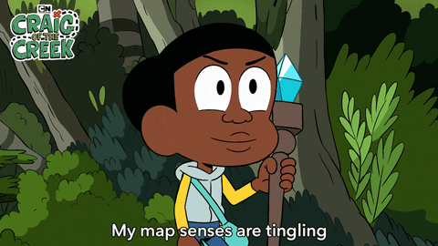 Craig Williams from Craig of the Creek walking with a jewel staff saying "My map senses are tingling."