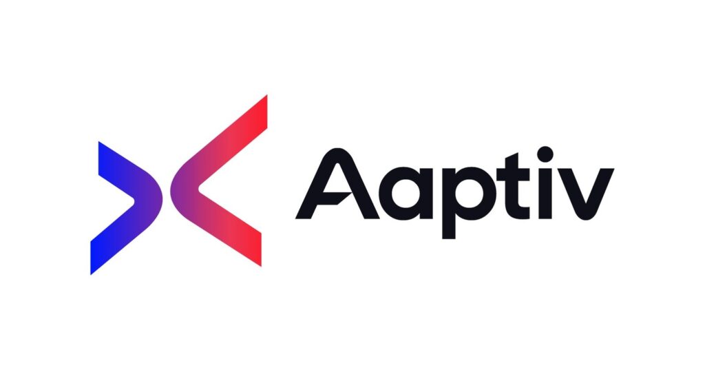 The Aaptiv logo is a combination of red and blue. (wellness)