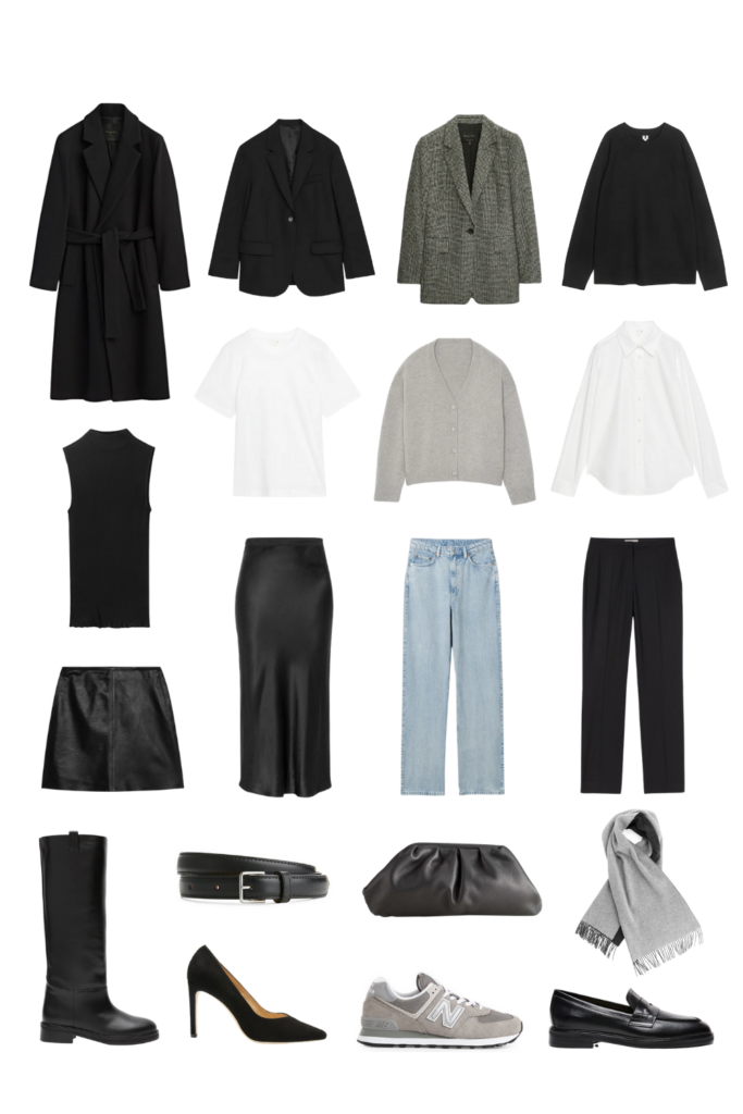 A picture for a capsule wardrobe that has everything you need to start one