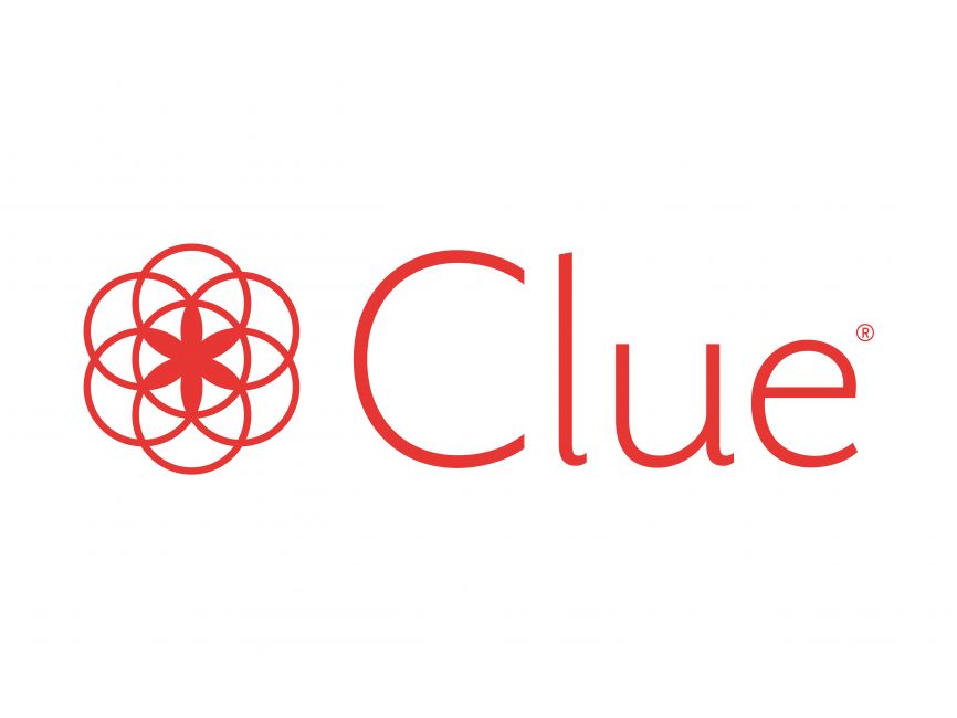 The logo of the Clue App is a combination of circles interwined to make a unique design.