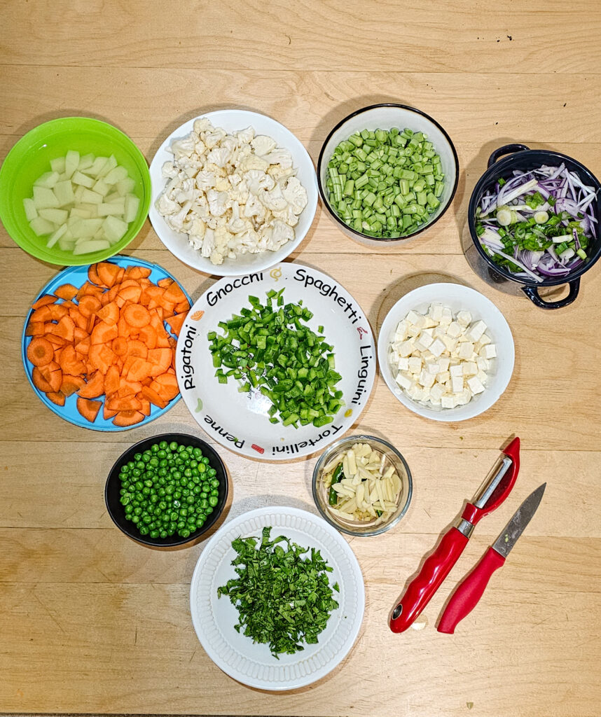 Chopped vegetables (pantry items)