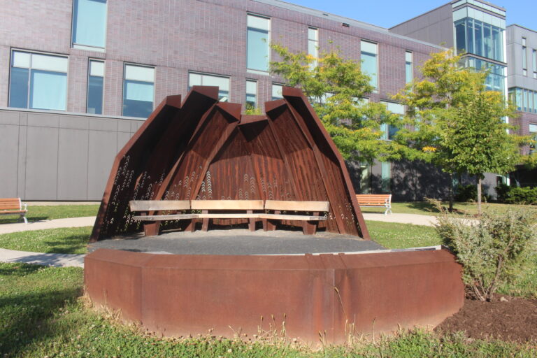 Gabekanaang-ziibi "leave the canoes and go back." At the Lakeshore Campus.