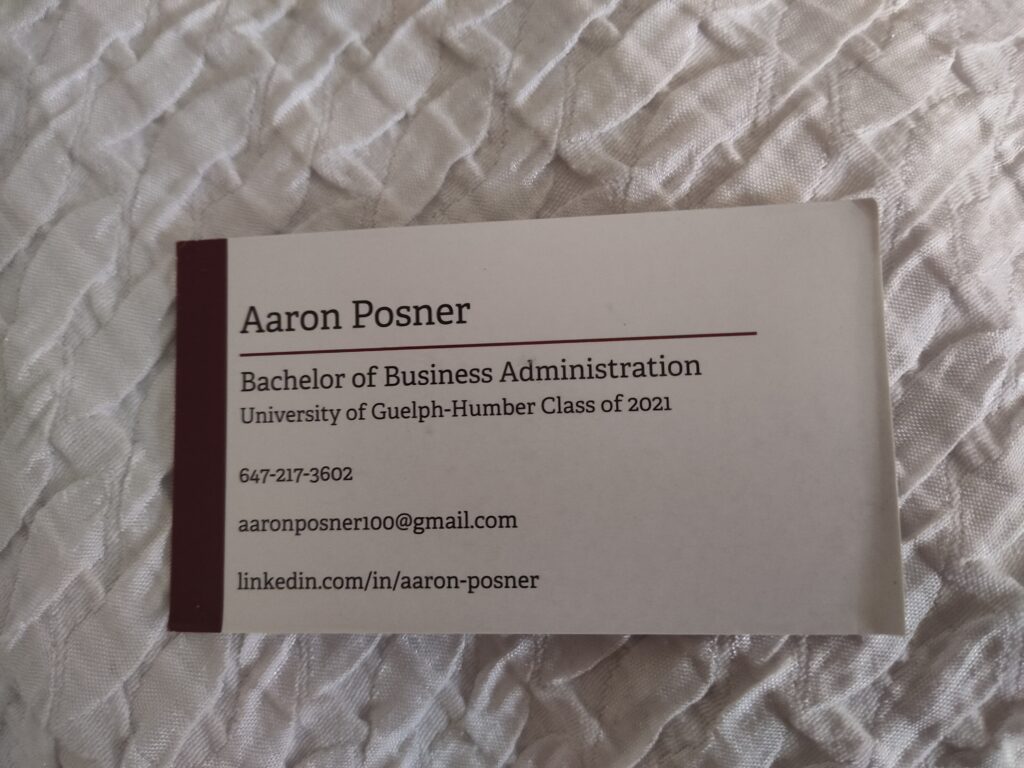 Aaron Posner's business card