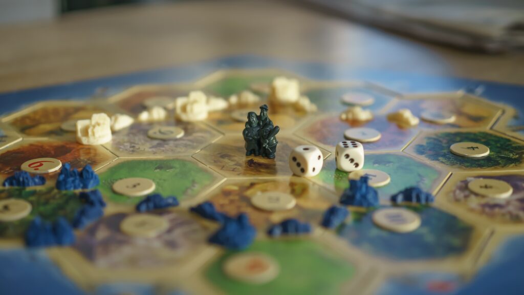 A game of Catan in play.