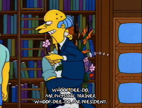 Mr. Burns giving flowers to everyone