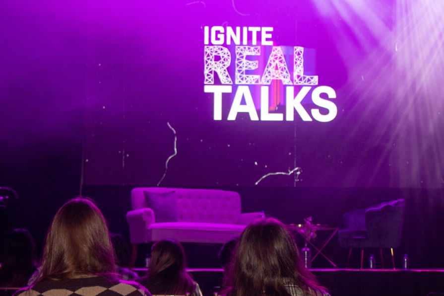 IGNITE REAL TALKS stage on well-being and financial literacy