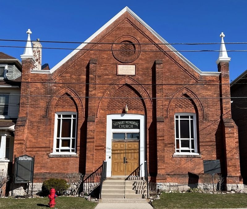 The Stewart Memoria church in Hamilton is made up of brown bricks.