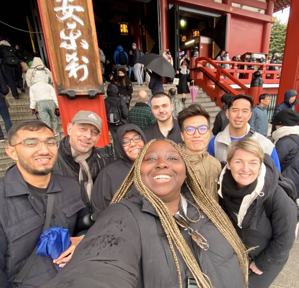 group selfie in front of Sensoji Temple