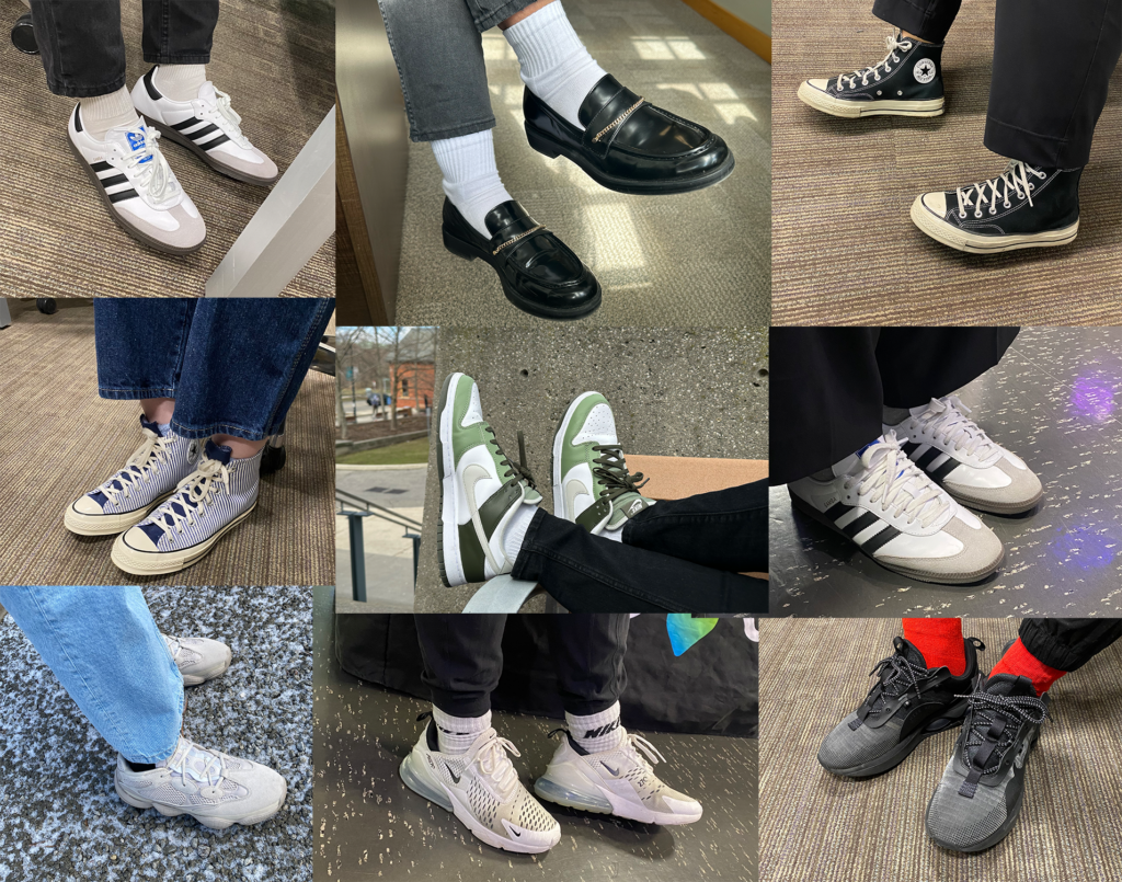 Pictures of different sneakers that IGNITE staff wears.
