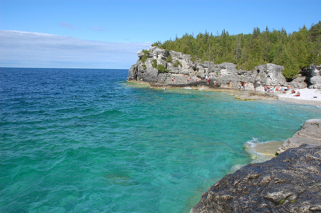 A nice and cool day at the Grotto at Bruce Peninsula National Park Canada.
