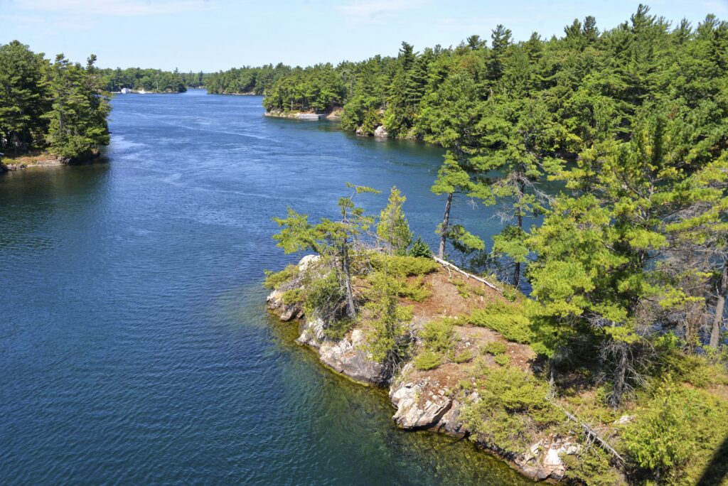 Thousand Islands National Park. View from the Hill Island bridge.