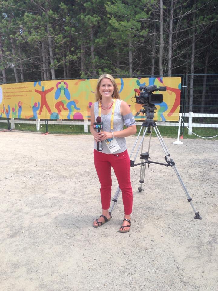 Picture of Heather Butts covering the Pan American games.