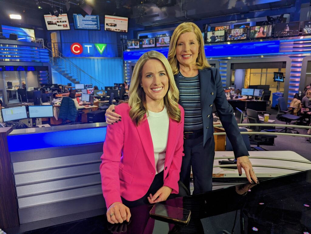 Picture of Heather Butts and Sandie Rinaldo at the CTV National News desk.