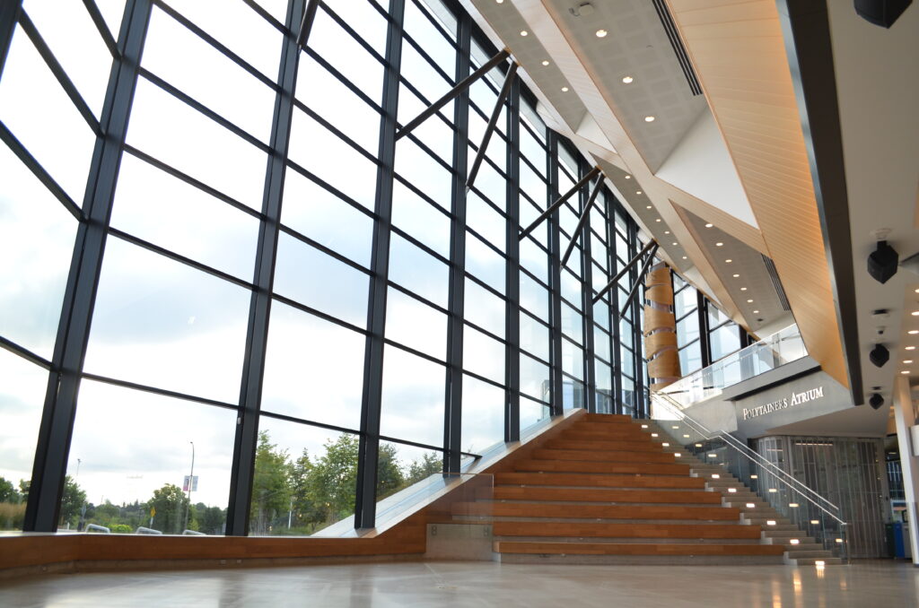 The ground floor of Humber Barrett Centre for Technology Innovation in Humber College North Campus.