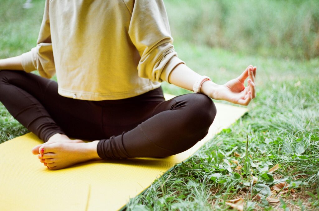 A person doing meditation.