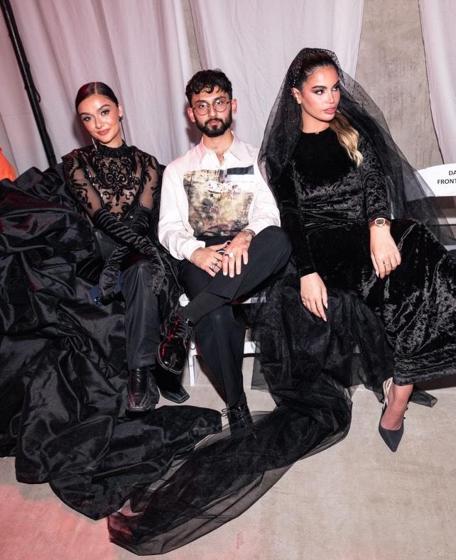 Model Sara No H with designer Ali Riaz Chaudhry in 1664 Fashion Week