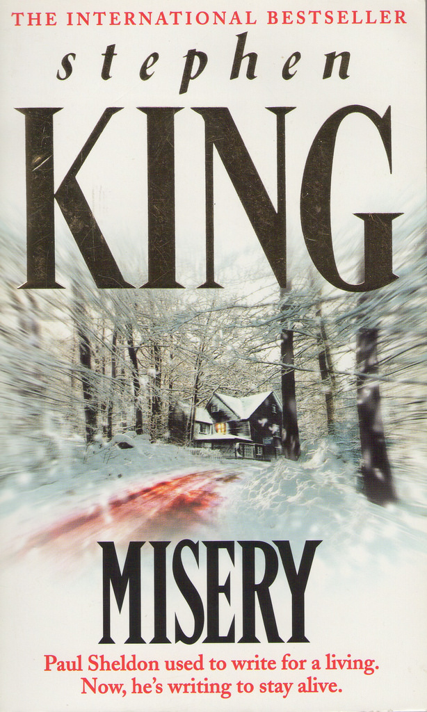 Cover of the book "Misery" by Stephen King.