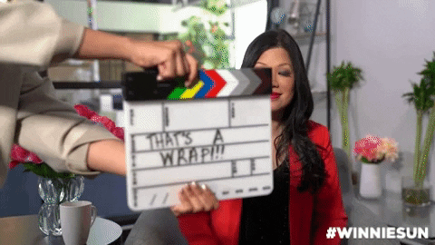 a film clapperboard readong "Thats a Wrap!!!"