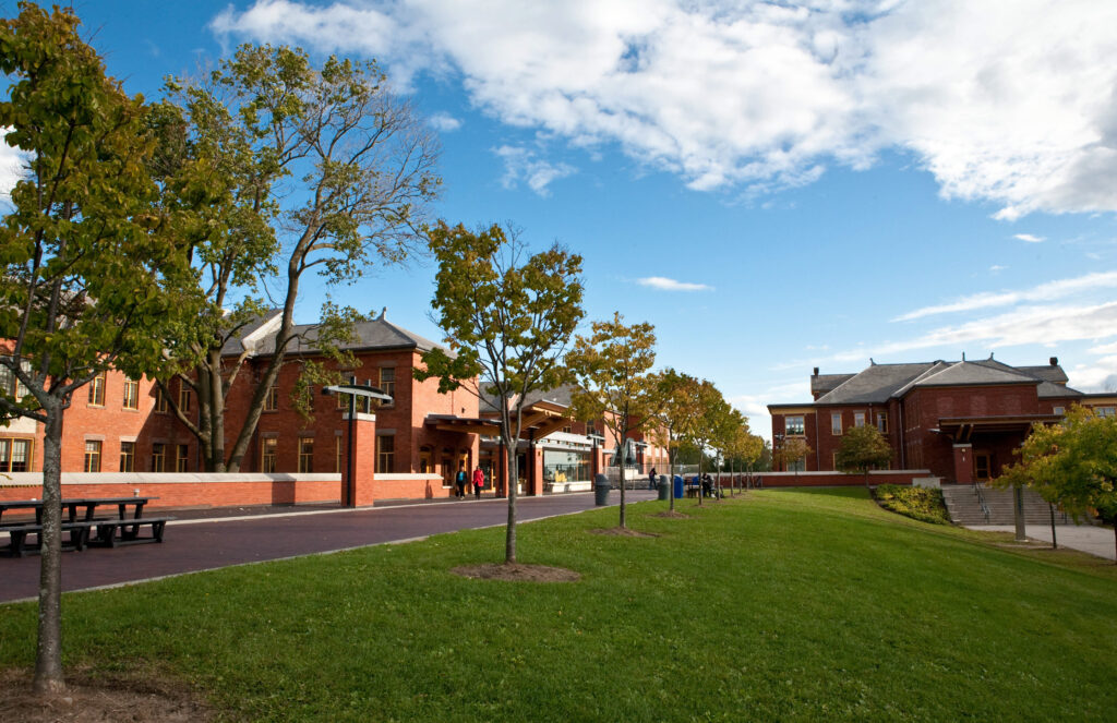 A wide view of Humber's lakeshore campus.