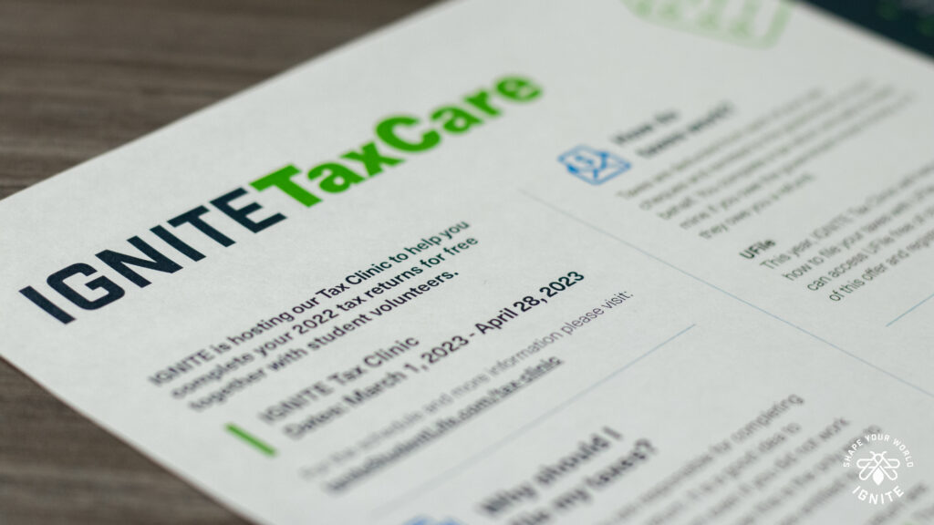 A zoomed in picture of the IGNITE's tax care infographic pamphlet